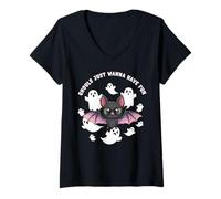 Mujer Ghouls Just Wanna Have Fun Halloween Design Camiseta Cuello V