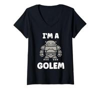 Mujer Giant Humor Creature golems Cute Simple I'm a Golem Camiseta Cuello V