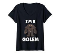 Mujer Giant Humor Creature golems Cute Simple I'm a Golem Camiseta Cuello V