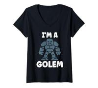 Mujer Giant Humor Creature golems Cute Simple I'm a Golem Camiseta Cuello V