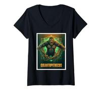 Mujer Gigantopithecus - Paleontología de Simios Gigantes Animales extintos Camiseta Cuello V