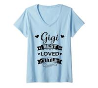 Mujer Gigi Best Loved Title - Linda Abuela de Familia Orgullosa y Amorosa Camiseta Cuello V