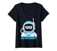 Mujer Gigi of Astronaut Cumpleaños Niño Niña Astronomía Espacio Niños Mordaza Camiseta Cuello V