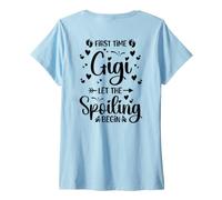 Mujer Gigi por Primera Vez Deja Que comience el estropeo (en la Parte Posterior) Camiseta Cuello V