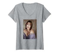 Mujer Gillian Anderson Dana Scully Los Archivos X de Michael Grecco Camiseta Cuello V