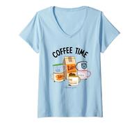 Mujer Gilmore Girls Coffee Time Cup Logo Collection Camiseta Cuello V