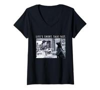 Mujer Gilmore Girls Life'S Shirt. Talk Fast. Luke and Lorelai Camiseta Cuello V