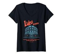 Mujer Gilmore Girls Luke's Diner Building Camiseta Cuello V