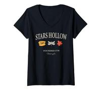 Mujer Gilmore Girls Stars Hollow Autumn Camiseta Cuello V