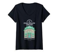 Mujer Gilmore Girls Stars Hollow Library Camiseta Cuello V