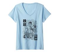 Mujer Gimnasio Samurai Iron Muscle Mentality Japonés Entrenamiento Guerrero Camiseta Cuello V
