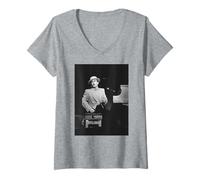 Mujer Gira Breaking Hearts de Elton John en Vivo de NEC 1984 Camiseta Cuello V