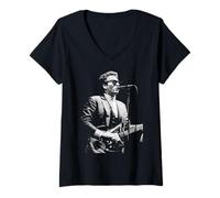 Mujer Gira de álbumes de Elvis Costello & The Attractions Trust en 1981 Camiseta Cuello V