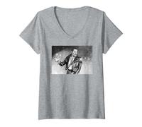 Mujer Gira de Freddie Mercury Queen Hammer para Caer en Las Obras Camiseta Cuello V