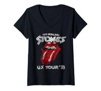 Mujer Gira estadounidense de los Rolling Stones 1978 Camiseta Cuello V