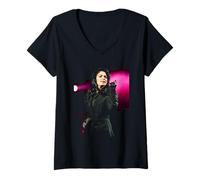 Mujer Gira Mundial de Janet Jackson en Vivo de Rhythm Nation 1990 Camiseta Cuello V