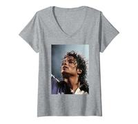 Mujer Gira Mundial en Directo de Michael Jackson Bad Album 1988 Camiseta Cuello V