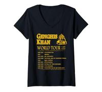 Mujer Gira Mundial: Genghis Khan - Imperio histórico Mongol Camiseta Cuello V