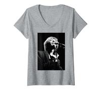 Mujer Gira Mundial One For All de Robin Gibb de los Bee Gees 1989 Camiseta Cuello V