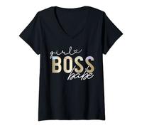 Mujer Girl Boss Camiseta que dice Boss Babe Camisas para mujer, Bossy Camiseta Cuello V