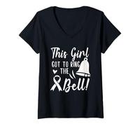 Mujer Girl Got To Ring The Bell Chemo Grad - Regalo para cáncer de Mama Camiseta Cuello V