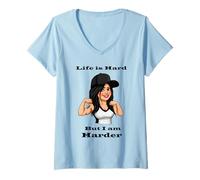 Mujer Girl Power: La Vida es Dura, Pero yo Soy más Dura Camiseta Cuello V