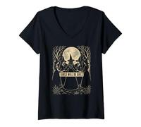 Mujer Girl Will Be Girls Witchy - Diseño de Temporada Espeluznante de Halloween Camiseta Cuello V