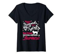 Mujer Girl'S Best Friend Never Owned A Burmese Cat Funny Kitten Camiseta Cuello V