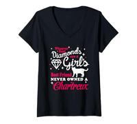 Mujer Girl'S Best Friend Never Owned A Chartreux Cat Funny Kitten Camiseta Cuello V