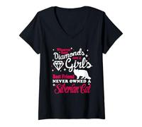 Mujer Girl'S Best Friend Never Owned A Siberian Cat Funny Kitten Camiseta Cuello V