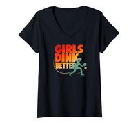Mujer Girls Dink Better, Divertida jugadora de Pickleball para Mujer Camiseta Cuello V