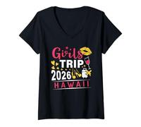 Mujer Girls Trip 2026 Hawaii Travel Girls Group Hawaii Vacay Camiseta Cuello V