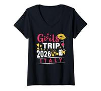 Mujer Girls Trip 2026 Italy Travel Girls Group Italy Vacay Camiseta Cuello V