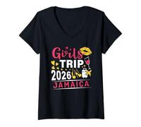 Mujer Girls Trip 2026 Jamaica Travel Girls Group Jamaica Vacay Camiseta Cuello V