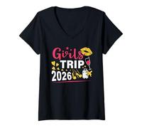Mujer Girls Trip 2026 Travel Girls Group Vacay Vacation for Girls Camiseta Cuello V