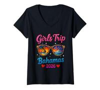 Mujer Girls Trip Bahamas 2026 Family Cruise Trip Birthday Party Camiseta Cuello V