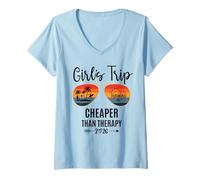 Mujer Girls Trip Cheaper Than a Therapy 2026 Hawaii Group Matching Camiseta Cuello V