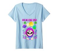 Mujer Give Me Some Space Lindo Alien Design Camiseta Cuello V
