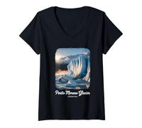 Mujer Glaciar Perito Moreno Argentina Camiseta Cuello V