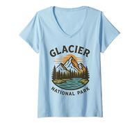 Mujer Glacier National Park Montana Camiseta Cuello V