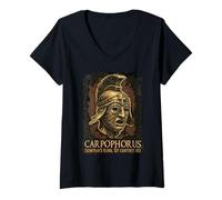 Mujer Gladiador Carpóforo Antigua Roma SPQR Gladiadores Pro Camiseta Cuello V