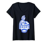 Mujer Gladiador de Rugby Italiano Camiseta Cuello V