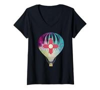 Mujer Globo aerostático Albuquerque New Mexico Vintage Camiseta Cuello V