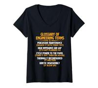 Mujer Glosario de términos de ingeniería - Ingeniero Mecánico Ciencia Camiseta Cuello V