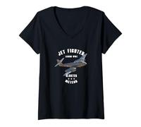 Mujer Gloster Meteor WW2 Jet Fighter Camiseta Cuello V