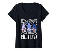Mujer GNOME Birthday For Women Did You GNOME It`s My Birthday Camiseta Cuello V