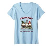 Mujer Gnomebody Loves Winter More Than Me GNOME Camiseta Cuello V