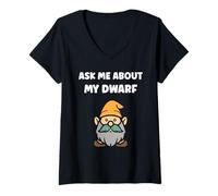 Mujer Gnomes funny gnome quote ask me about my dwarf Camiseta Cuello V
