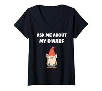 Mujer Gnomes funny gnome quote ask me about my dwarf Camiseta Cuello V