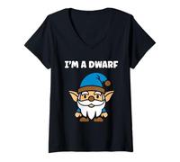 Mujer Gnomes minimalist gnome funny quote simple i'm a dwarf Camiseta Cuello V